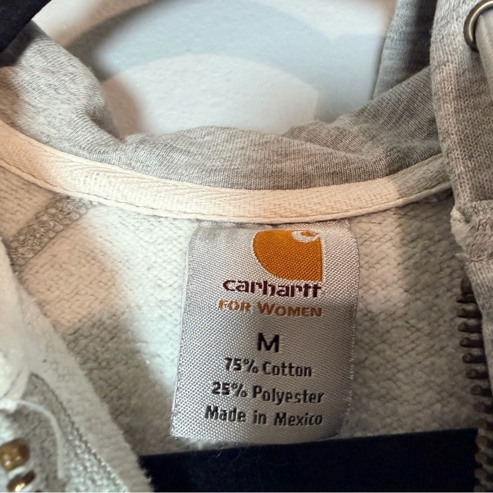 Carhartt Full Zip Hooded Sweatshirt Women's Size Medium Gray Flaw - Picture 6 of 8